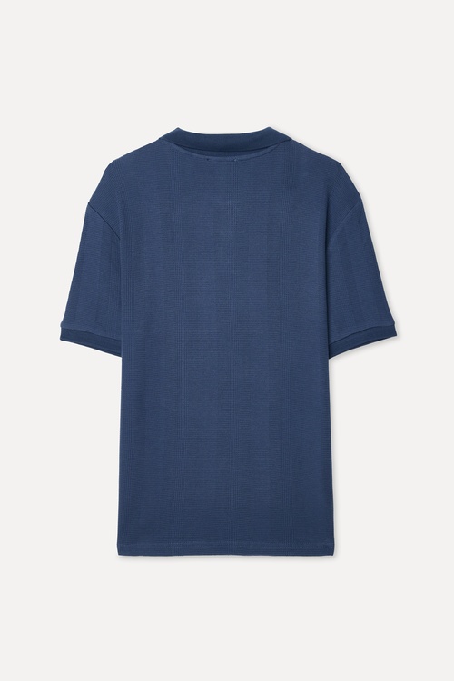 Erkek İndigo Comfort Fit Polo Yaka T-Shirt