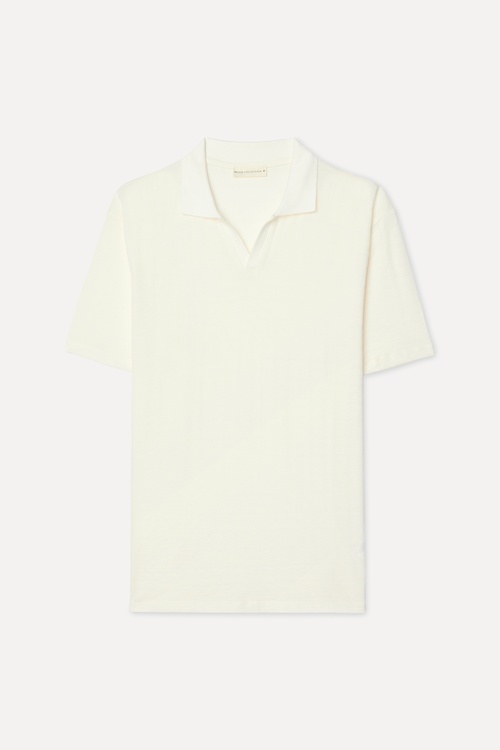 Erkek Kırık Beyaz Polo Yaka T-Shirt