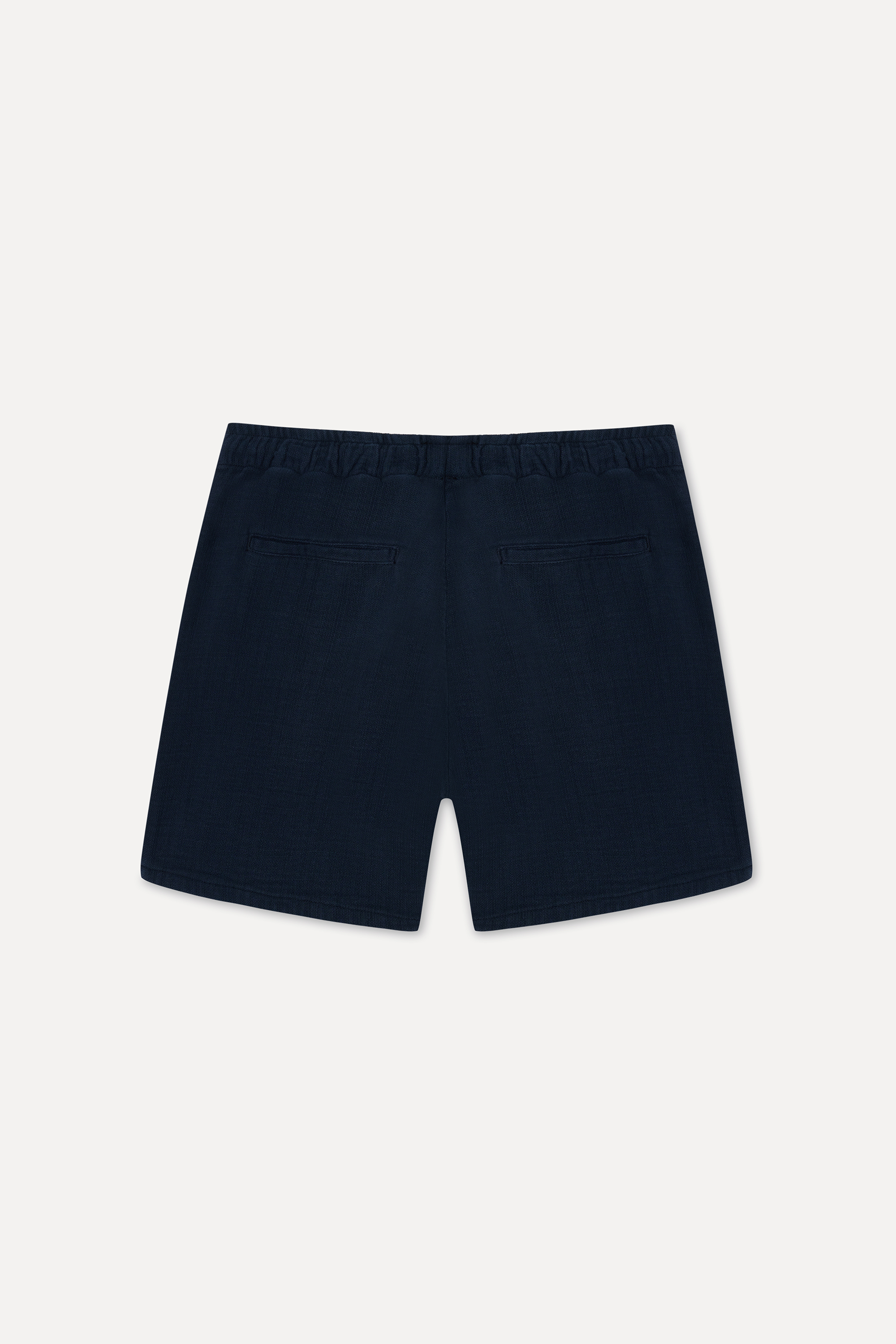 Erkek Lacivert Nakışlı Straight Fit Şort