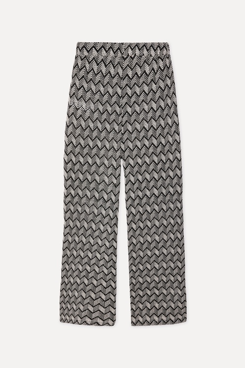 Kadın Siyah Çizgili Straight Fit Pantolon