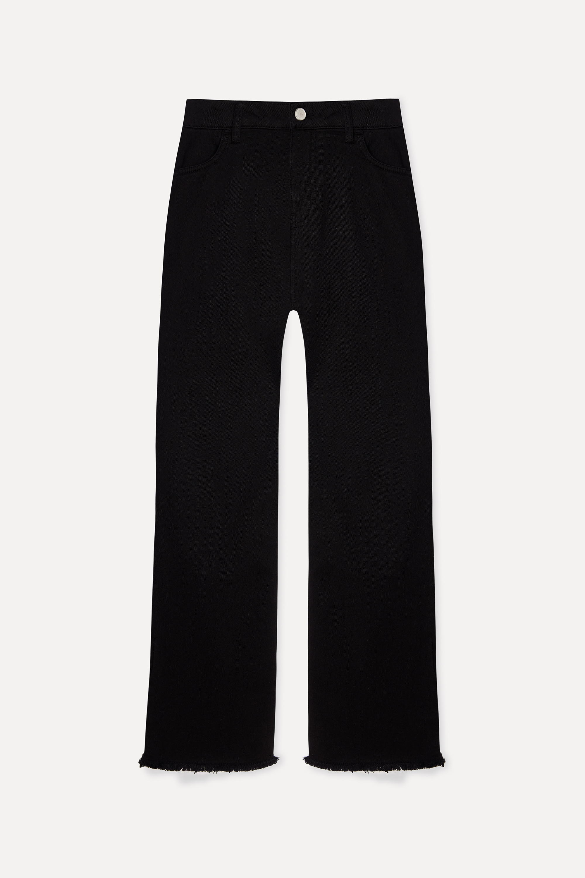 Kadın Siyah Cropped Flare Pantolon