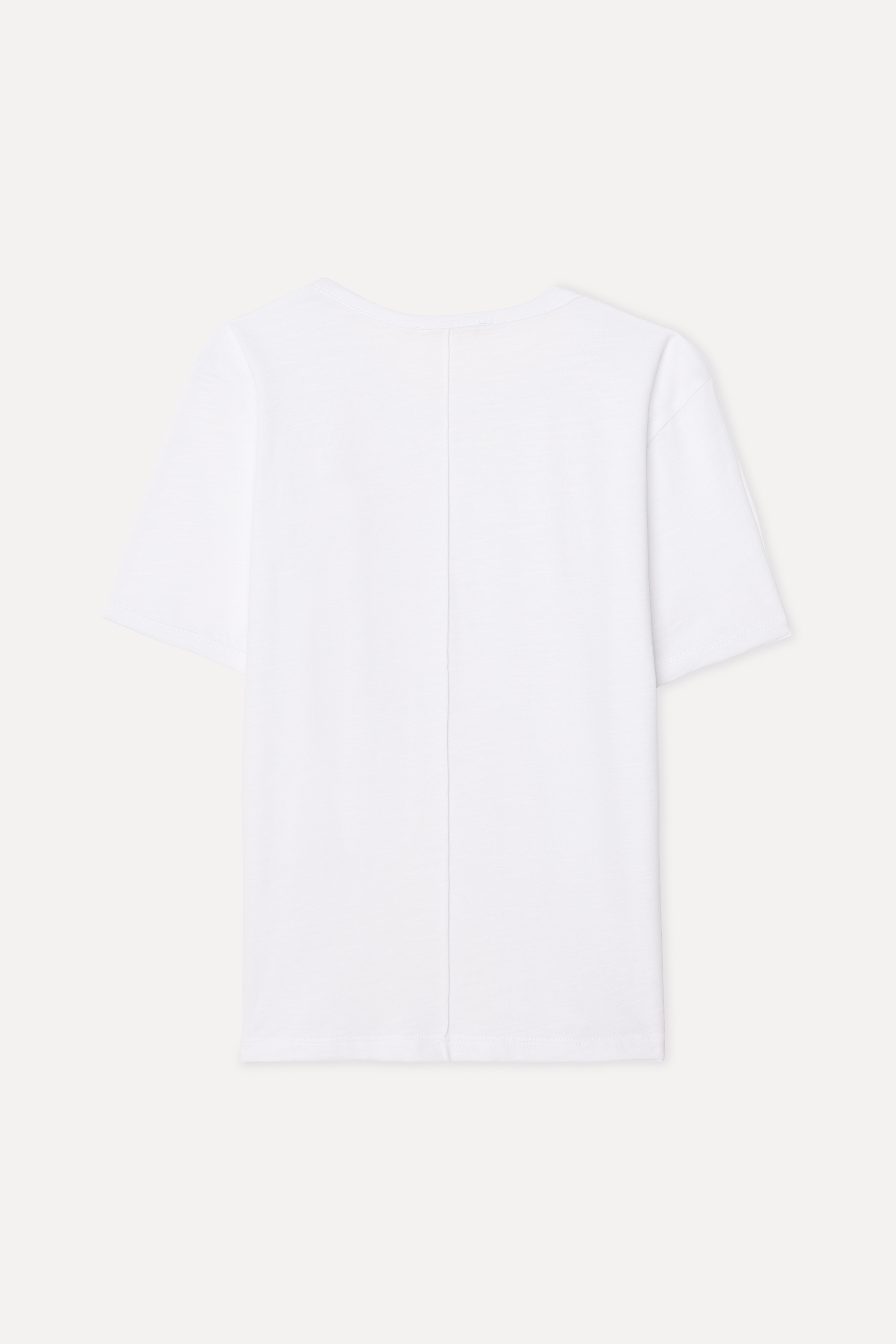 Kadın Beyaz Bisiklet Yaka T-Shirt