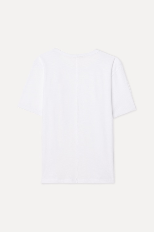  Kadın Beyaz Bisiklet Yaka T-Shirt