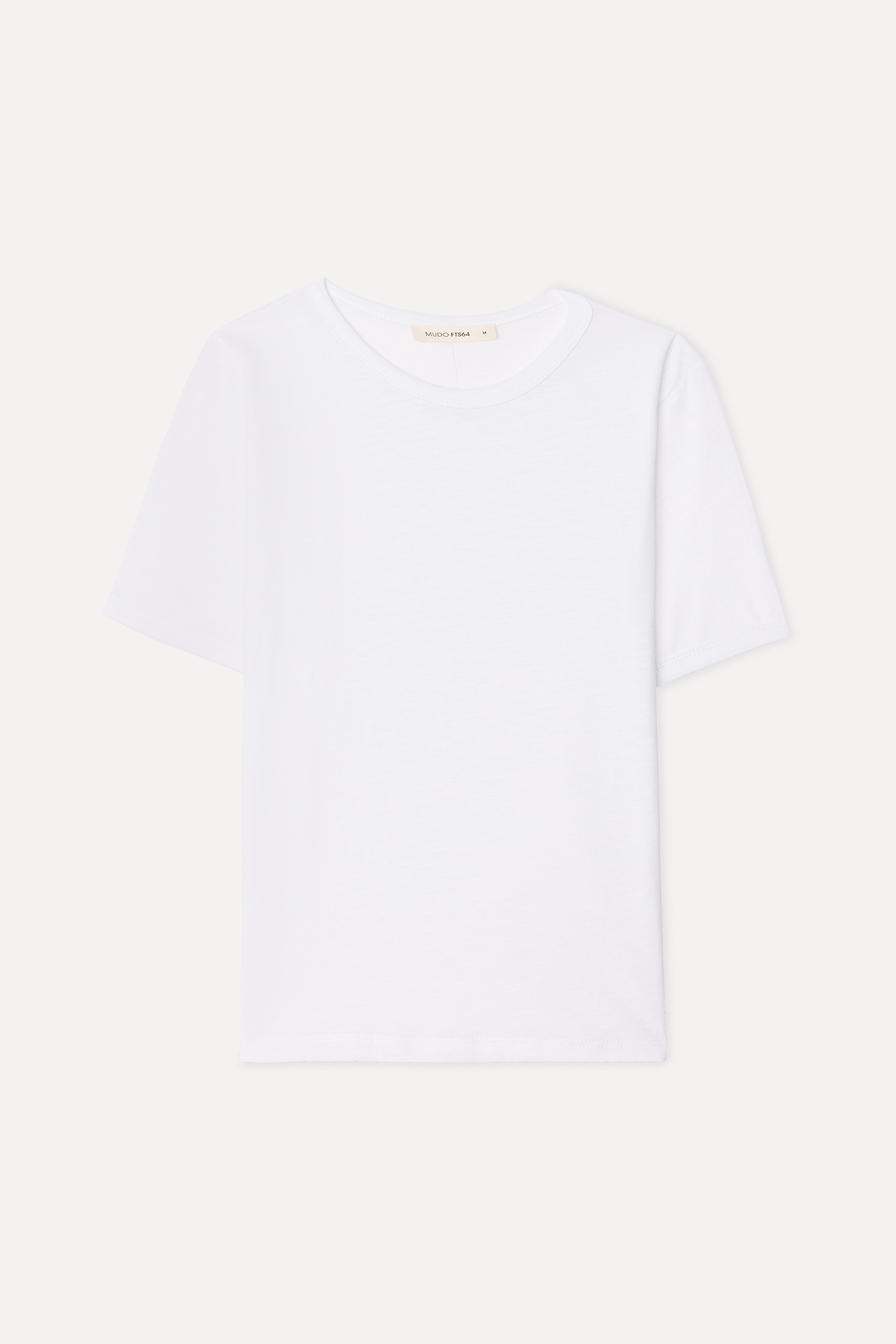 Kadın Beyaz Bisiklet Yaka T-Shirt