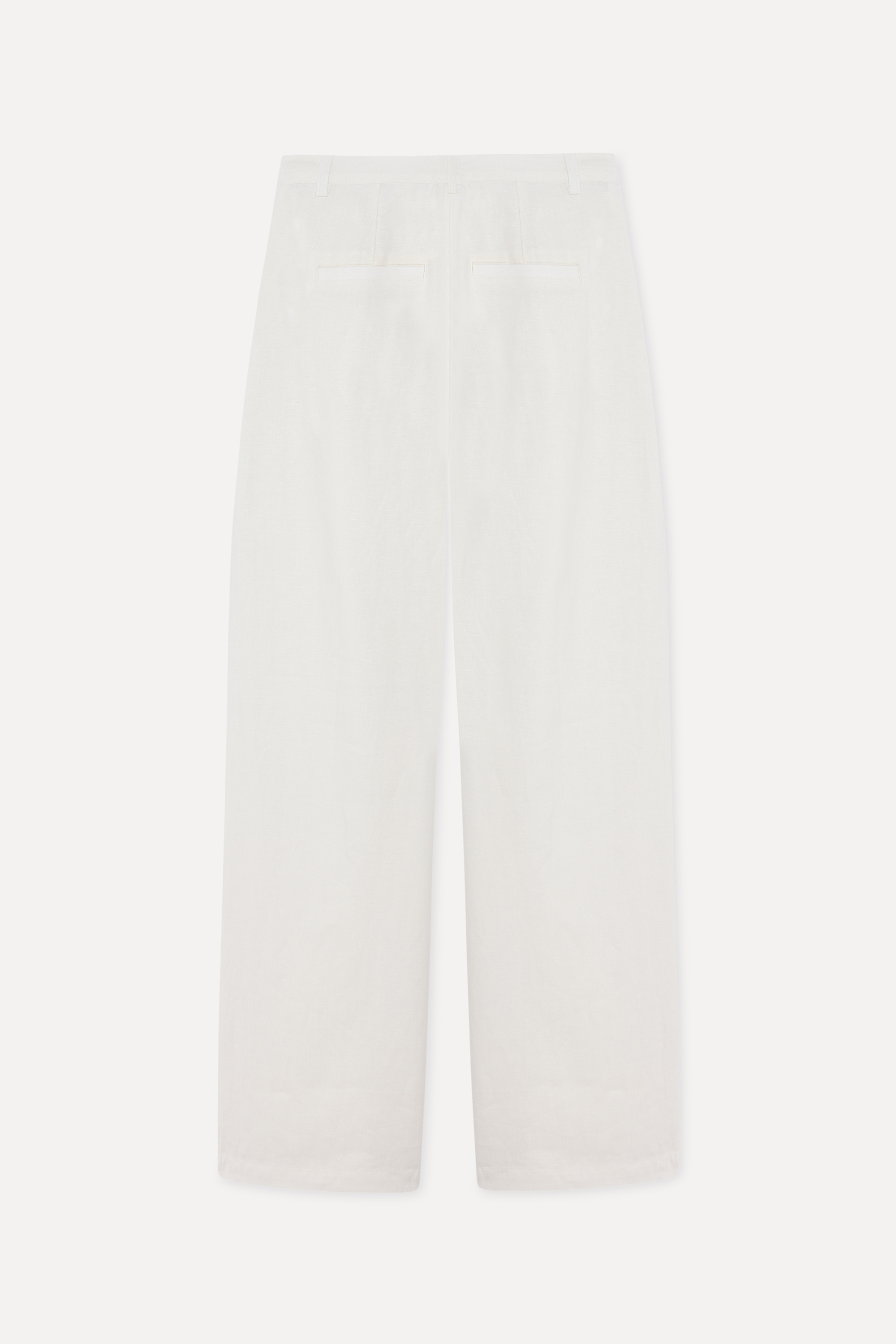 Kadın Beyaz Wide Leg Keten Pantolon
