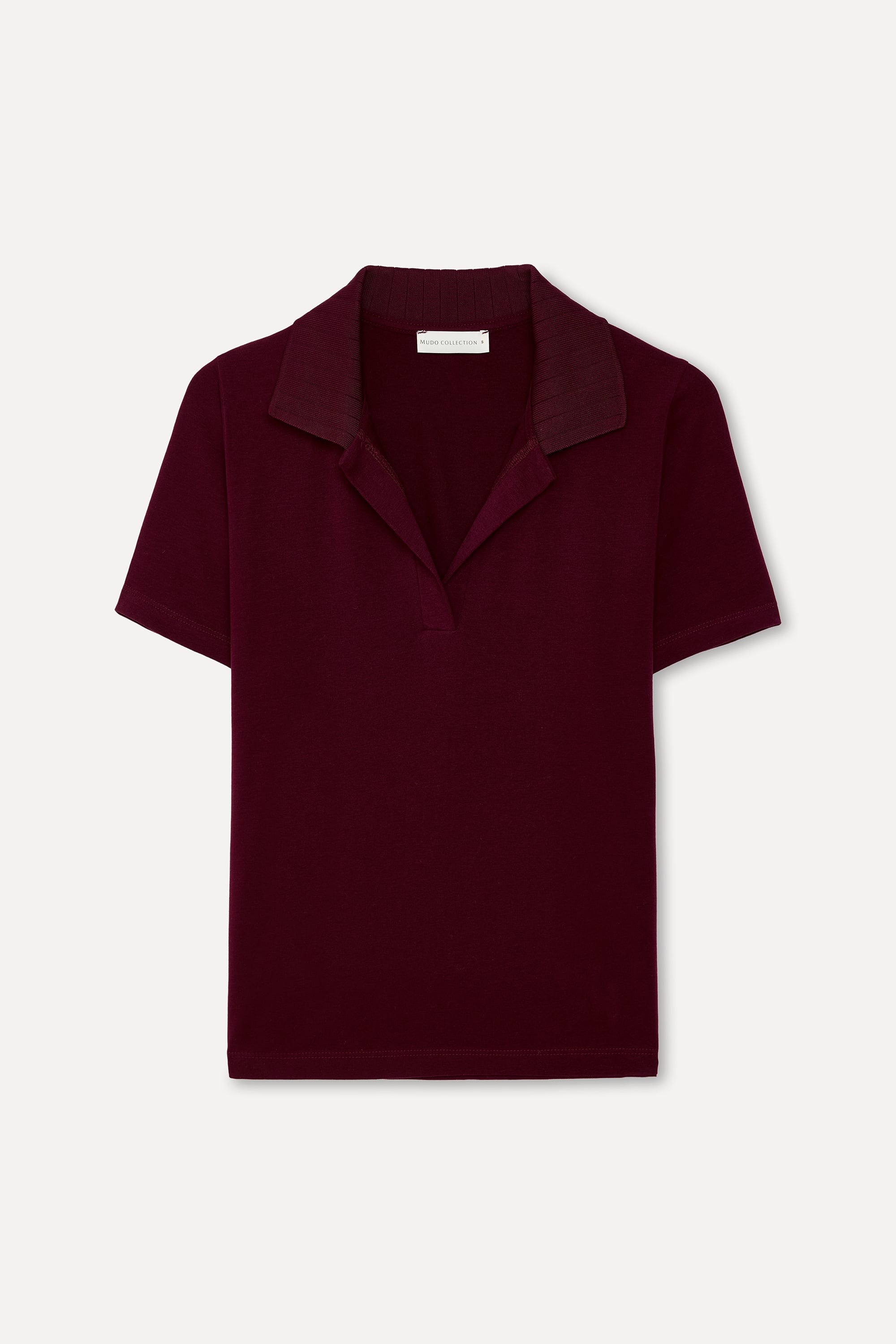 Kadın Mürdüm Polo Yaka T-Shirt
