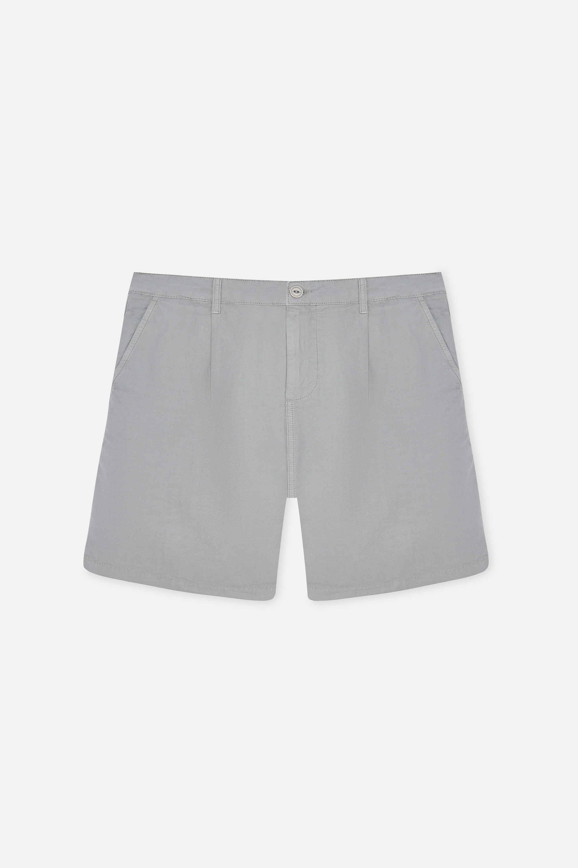 Erkek Gri Straight Fit Chino Şort