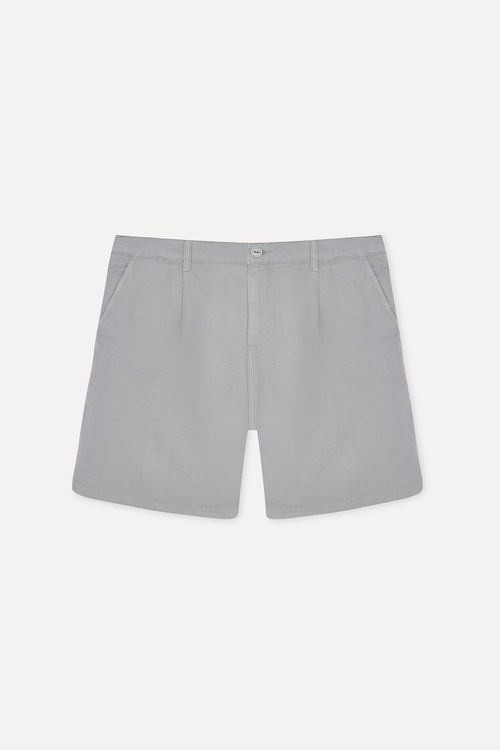 Erkek Gri Straight Fit Chino Şort