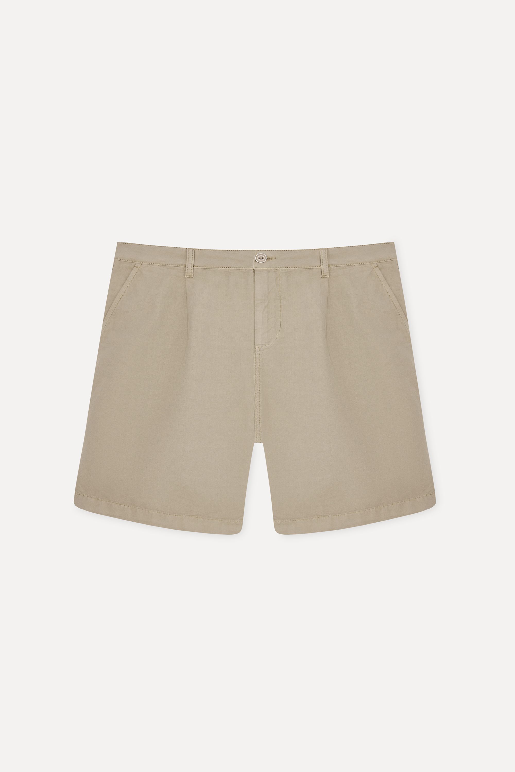 Erkek Bej Rengi Straight Fit Chino Şort