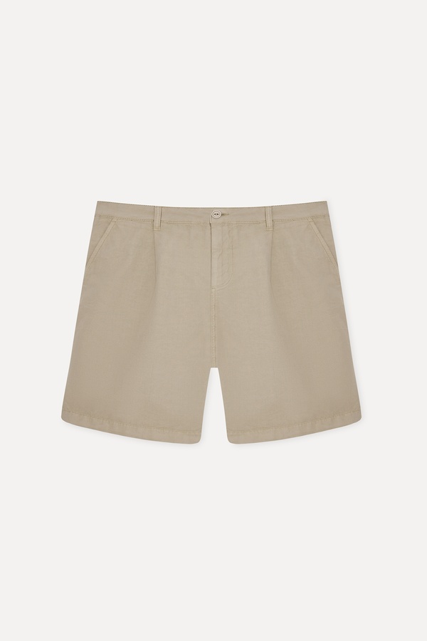 Erkek Bej Rengi Straight Fit Chino Şort
