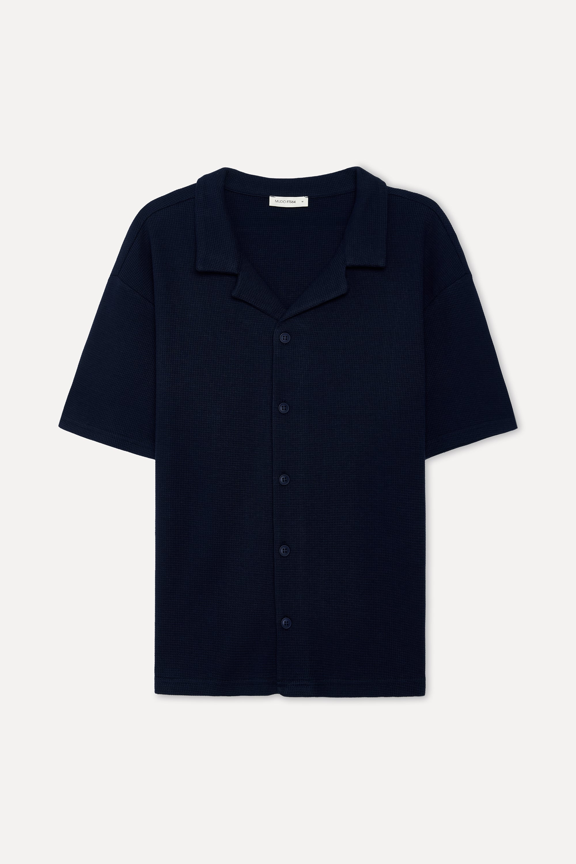 Mudo Erkek Lacivert Comfort Fit Kısa Kollu Gömlek