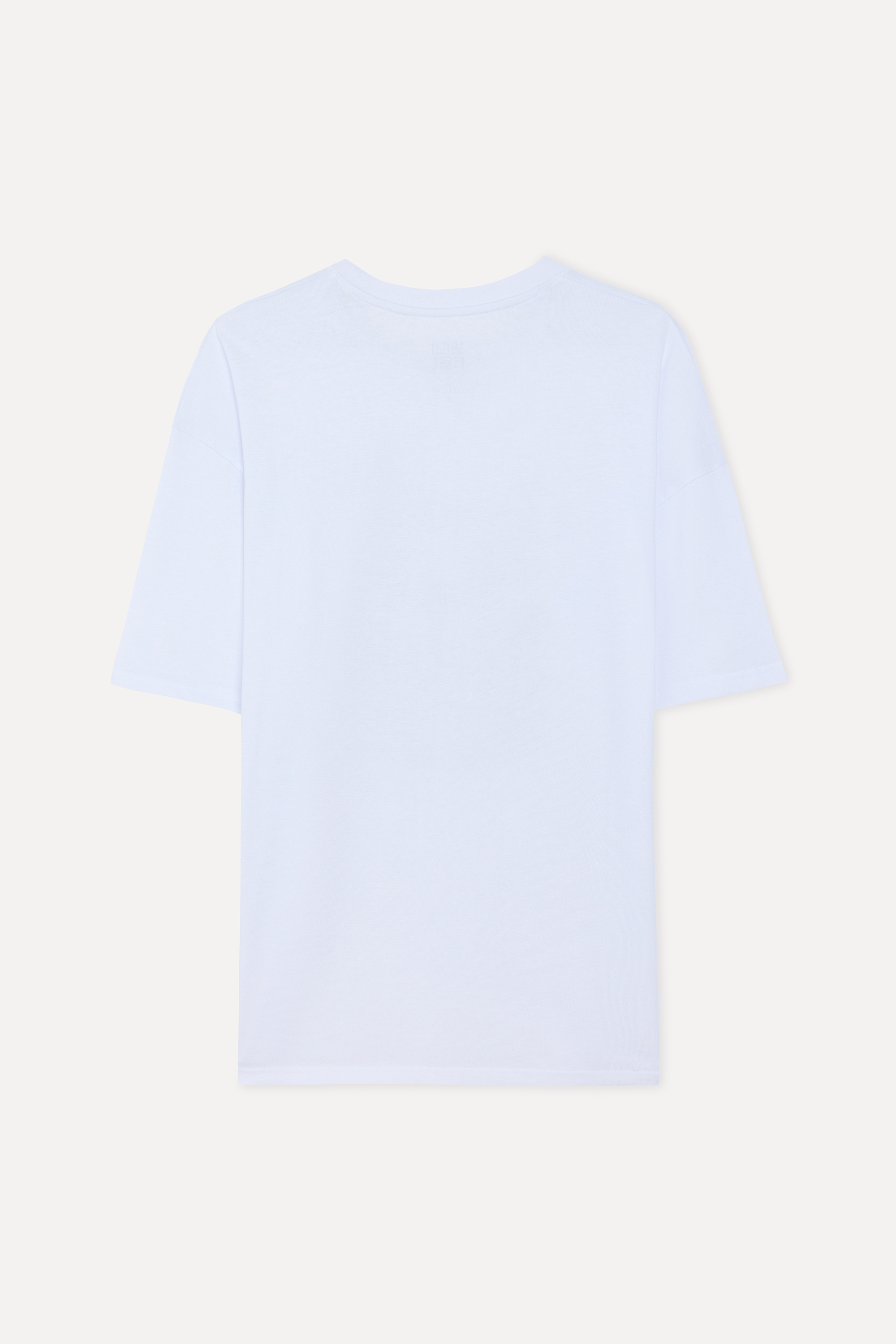 Erkek Beyaz Baskılı Oversize T-Shirt