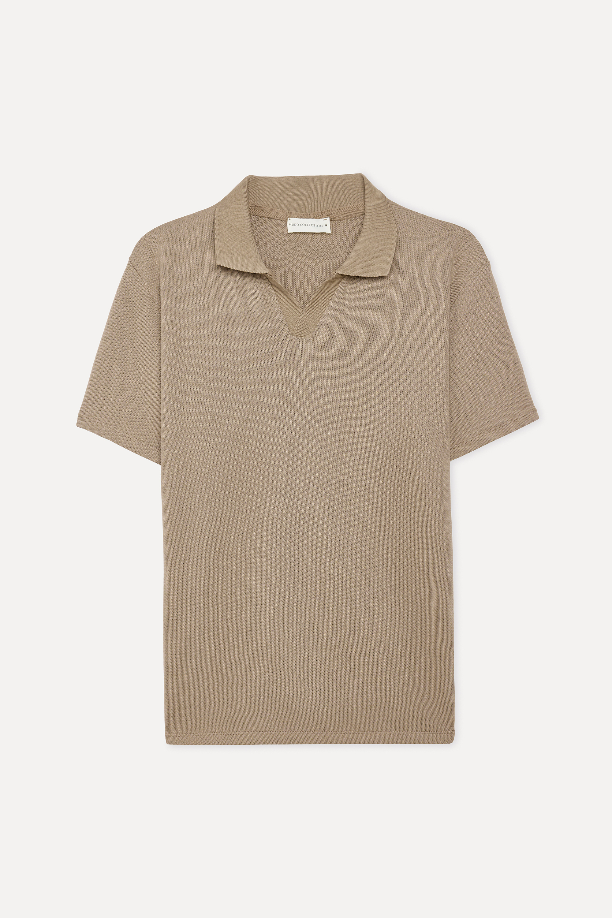 Erkek Bej Rengi Polo Yaka T-Shirt