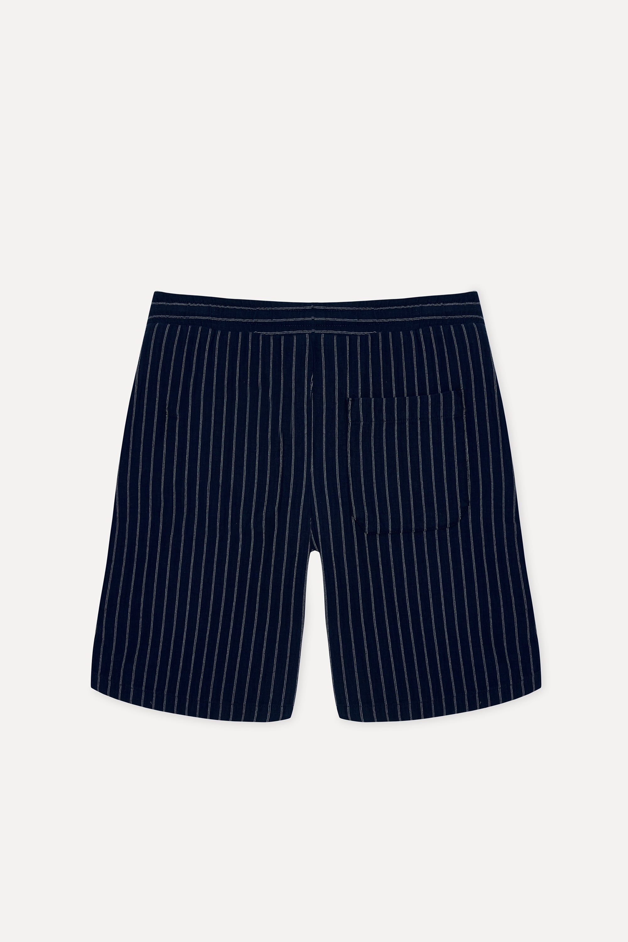 Erkek Lacivert Çizgili Straight Fit Şort