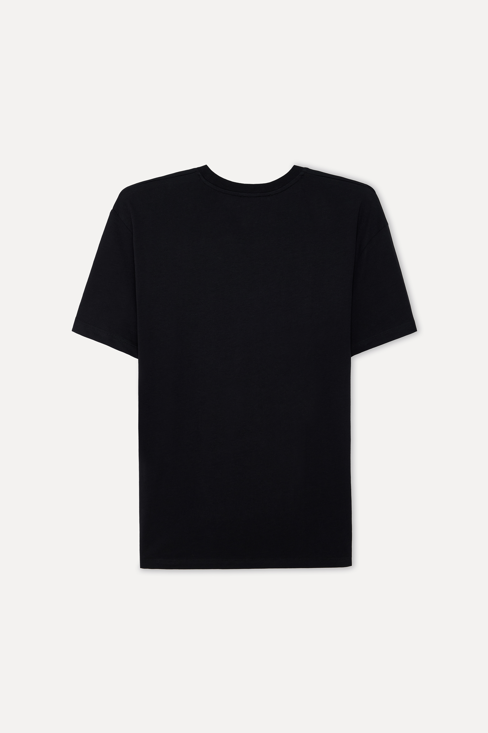 Kadın Siyah Baskılı Bisiklet Yaka T-Shirt