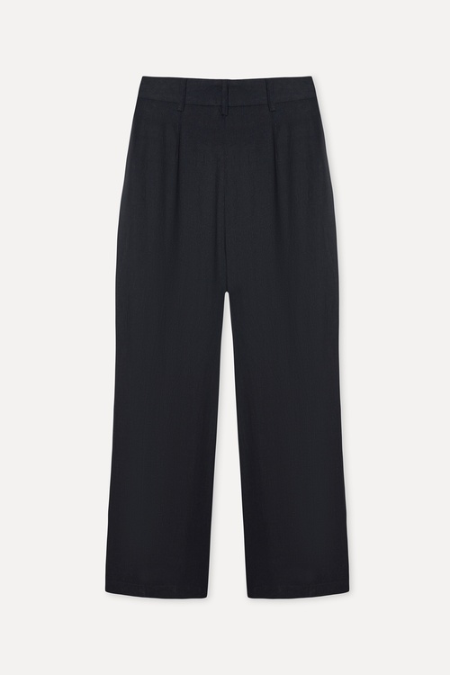  Kadın Siyah Nakışlı Wide Leg Pantolon