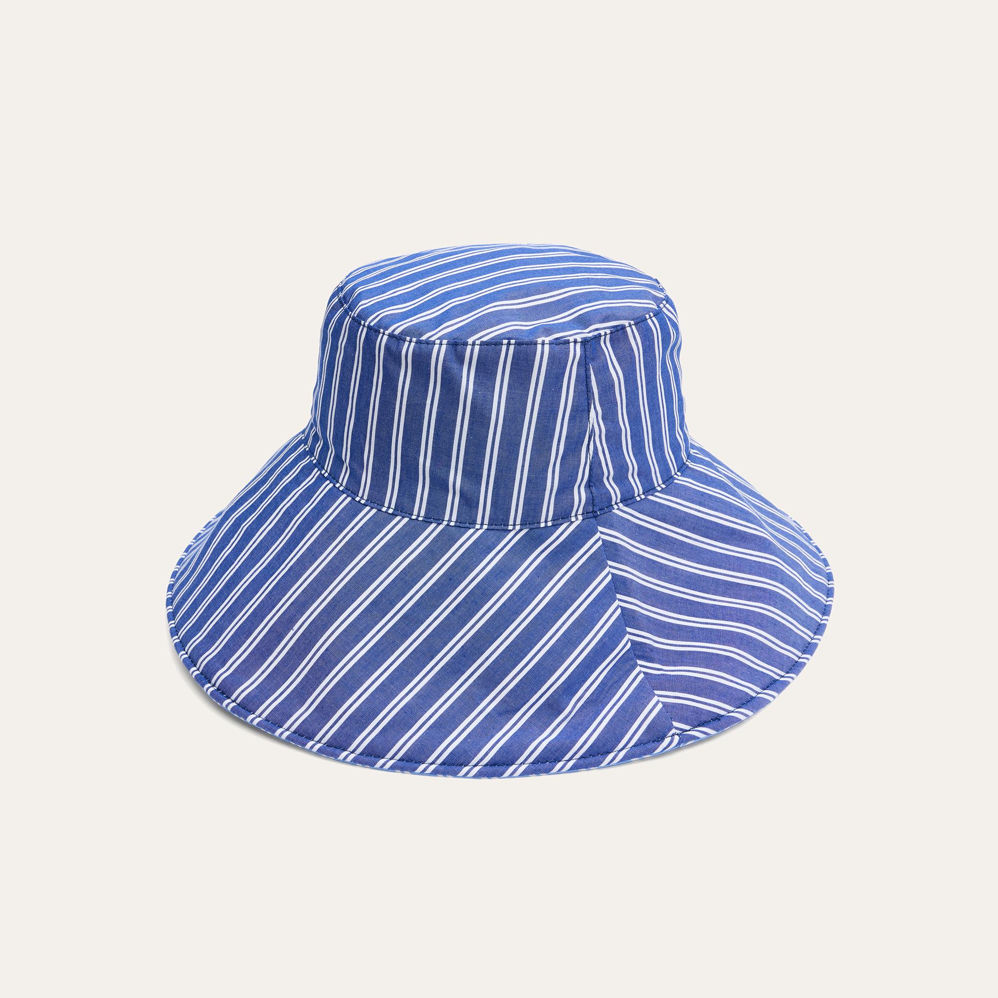 Kadın Mavi Çizgili Bucket Şapka