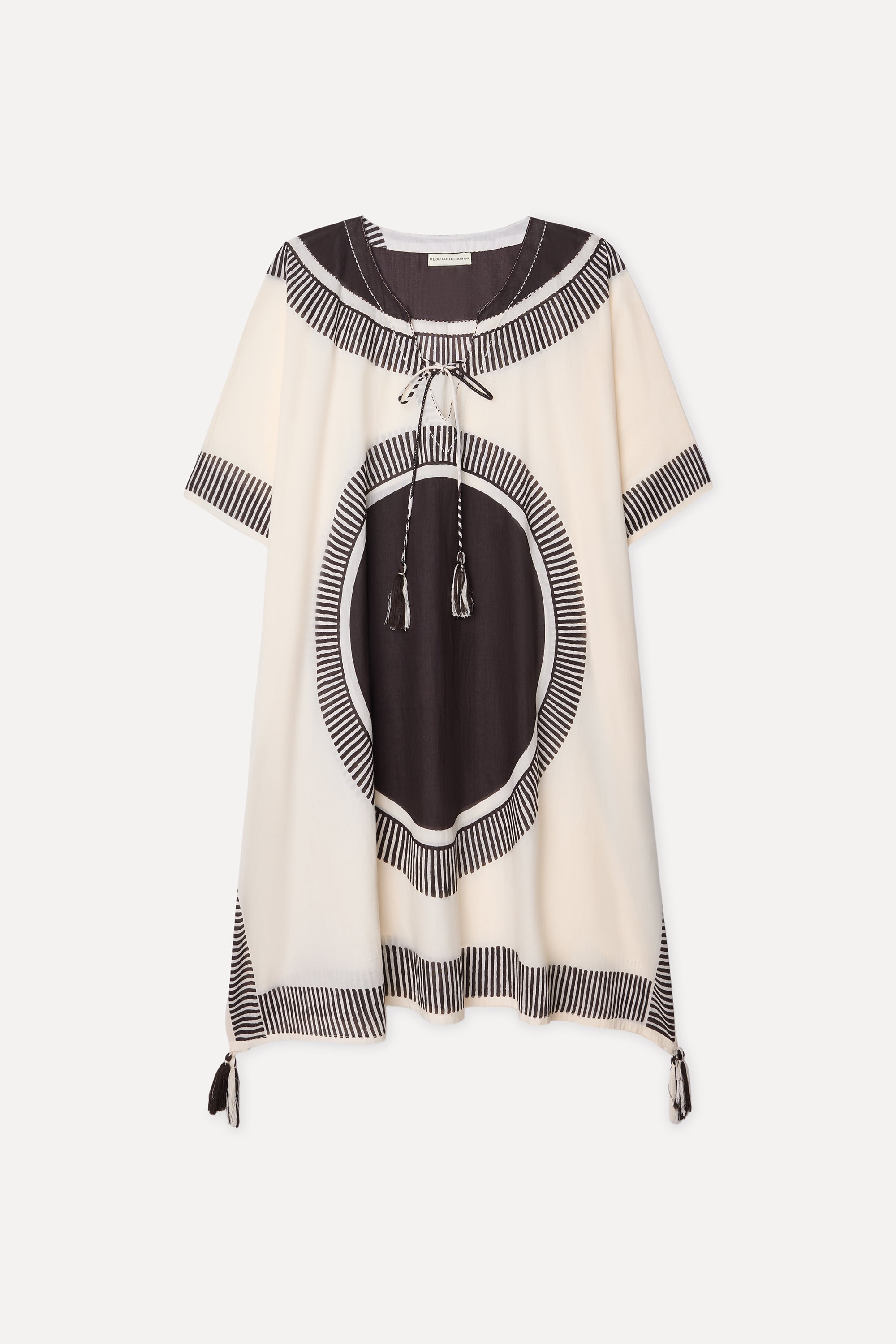 Kadın Ekru Baskılı Oversize Midi Elbise