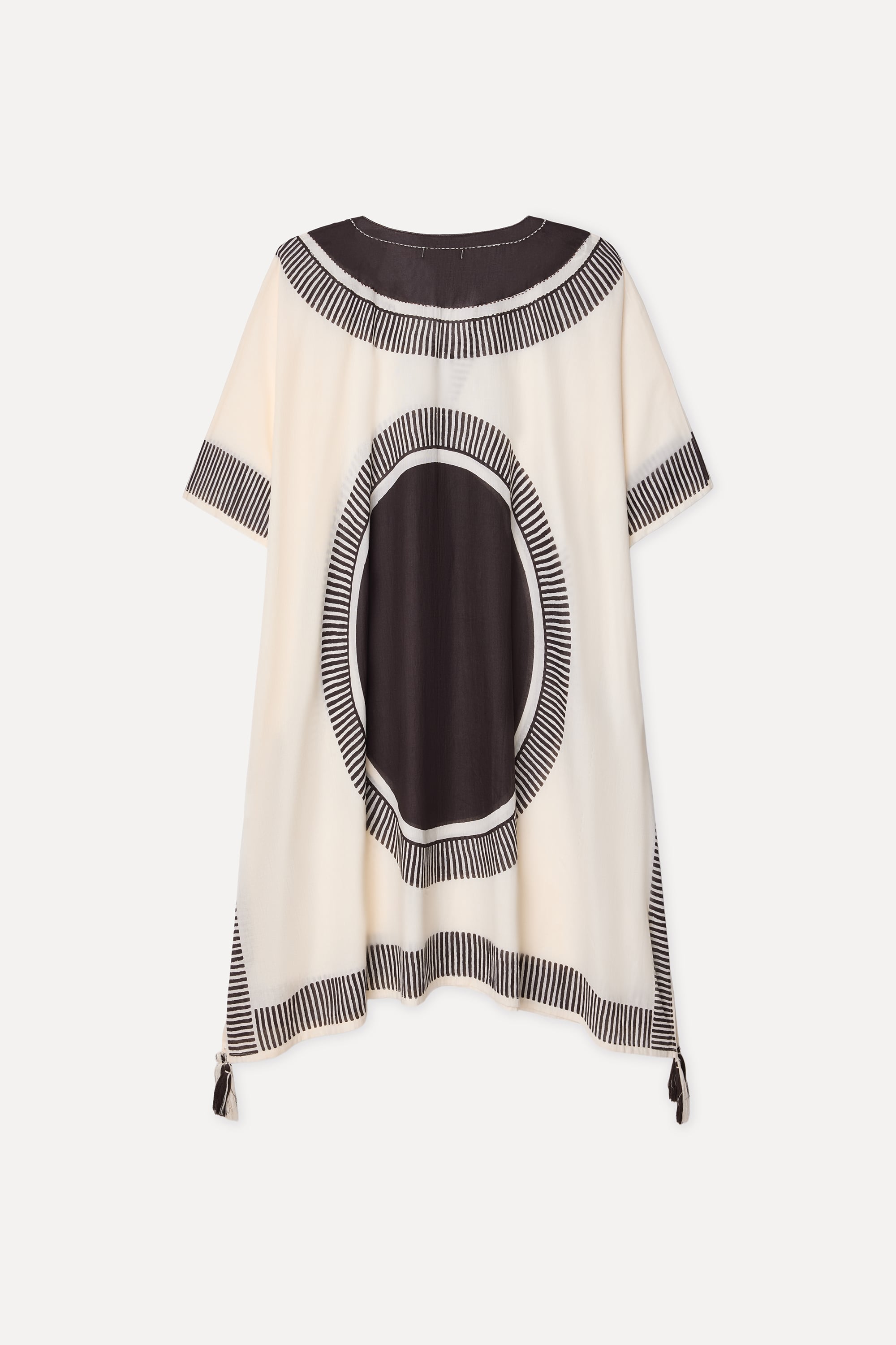 Kadın Ekru Baskılı Oversize Midi Elbise
