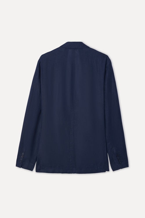  Erkek Lacivert Keten Blazer Ceket