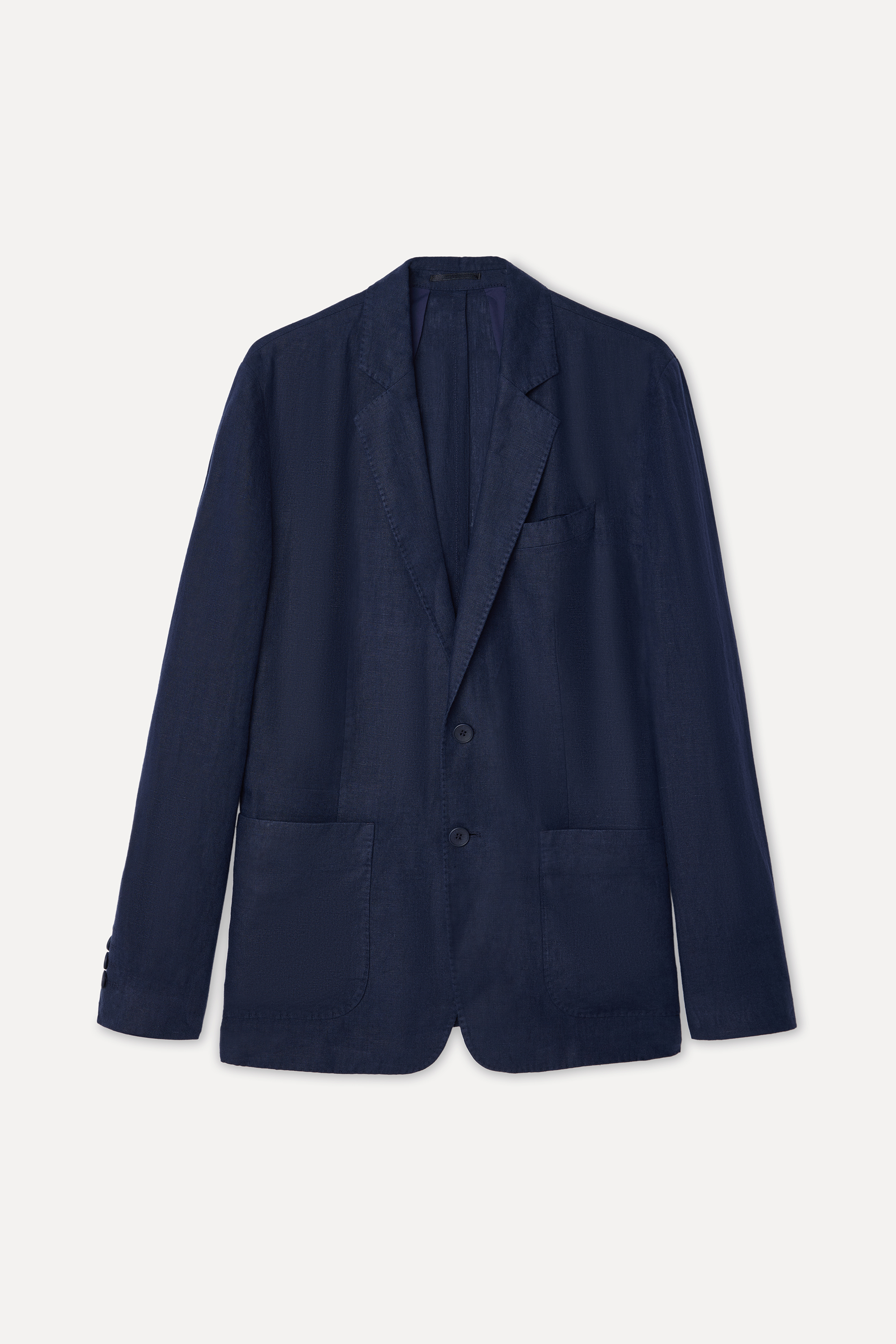 Erkek Lacivert Keten Blazer Ceket