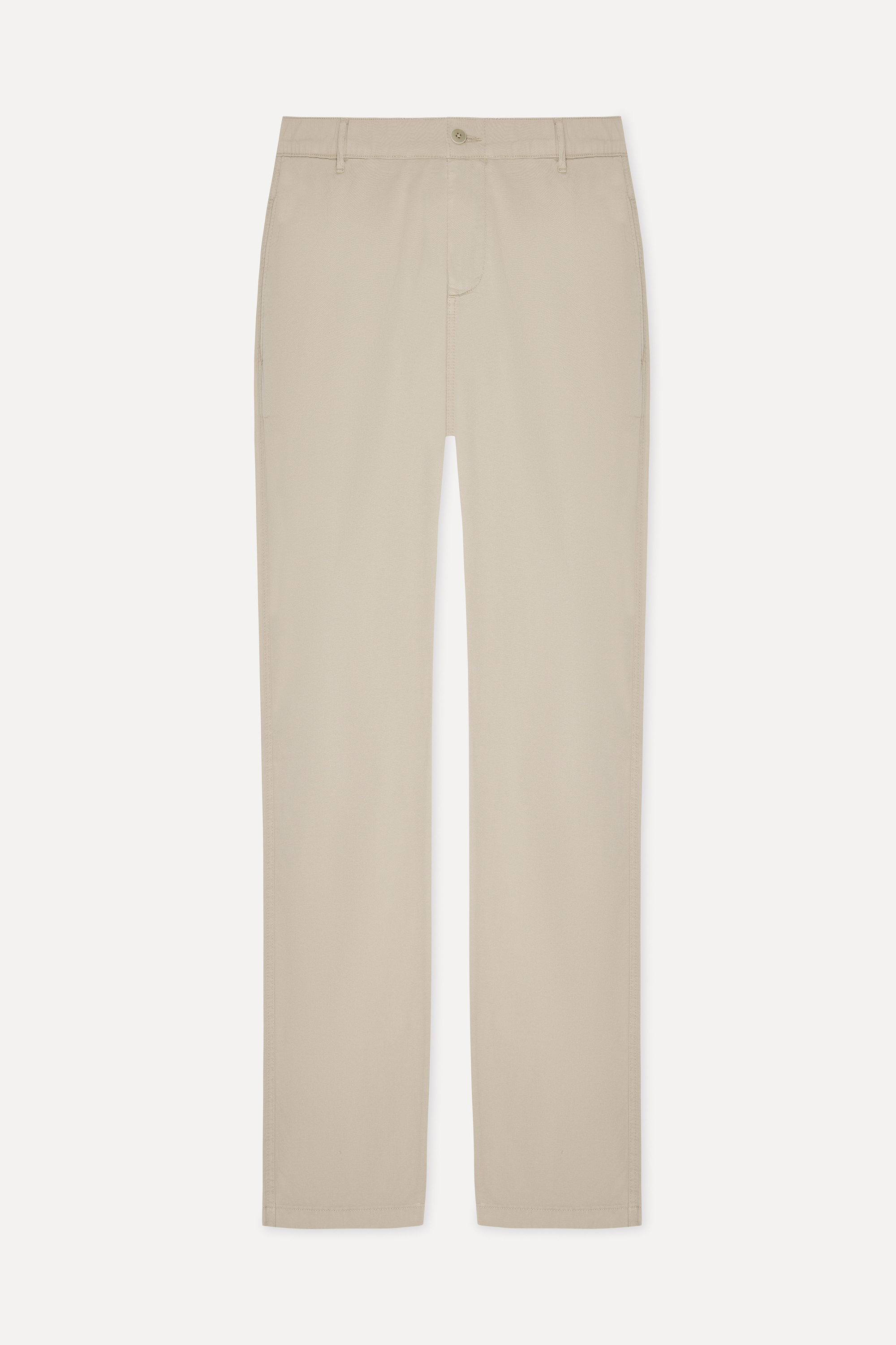 Erkek Bej Rengi Straight Fit Chino Pantolon