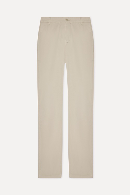 Erkek Bej Rengi Straight Fit Chino Pantolon
