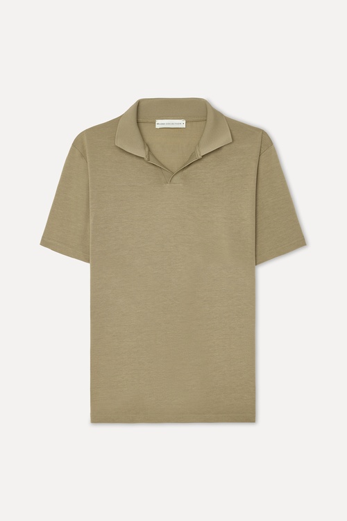 Erkek Kahverengi Comfort Fit Polo Yaka T-Shirt