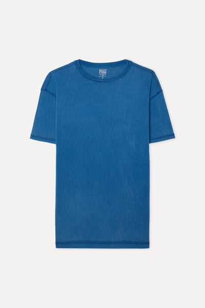 Mudo Erkek Indigo Relax Fit Bisiklet Yaka T-Shirt