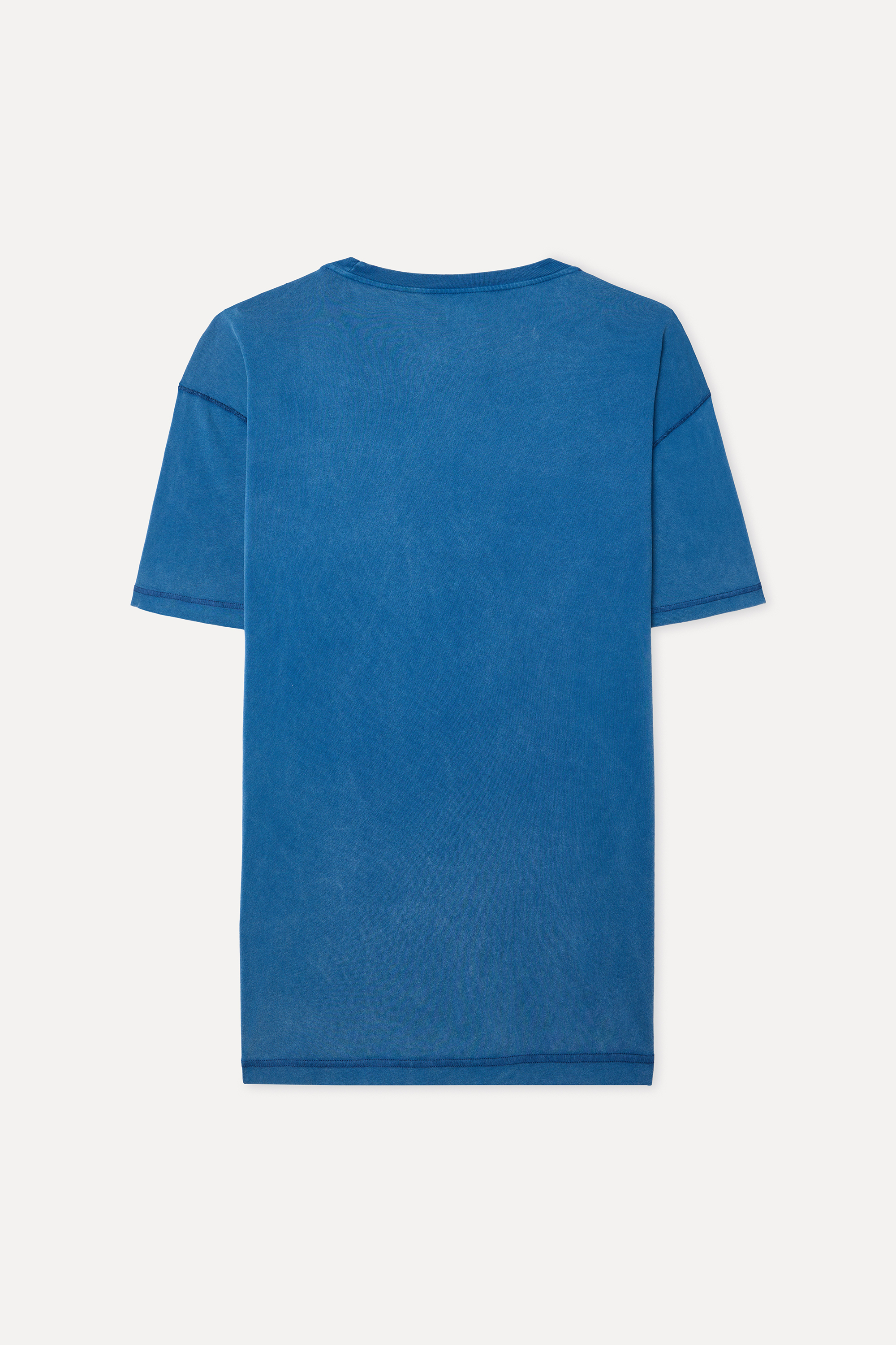 Erkek İndigo Relax Fit Bisiklet Yaka T-Shirt