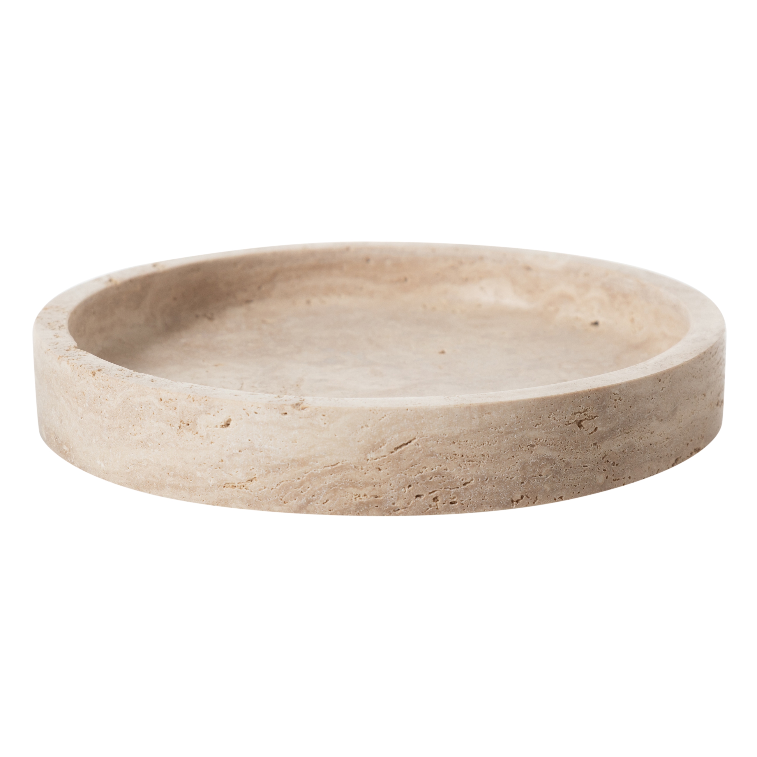 TRAVERTEN YUVARLAK DEKORATİF TABAK 20 CM