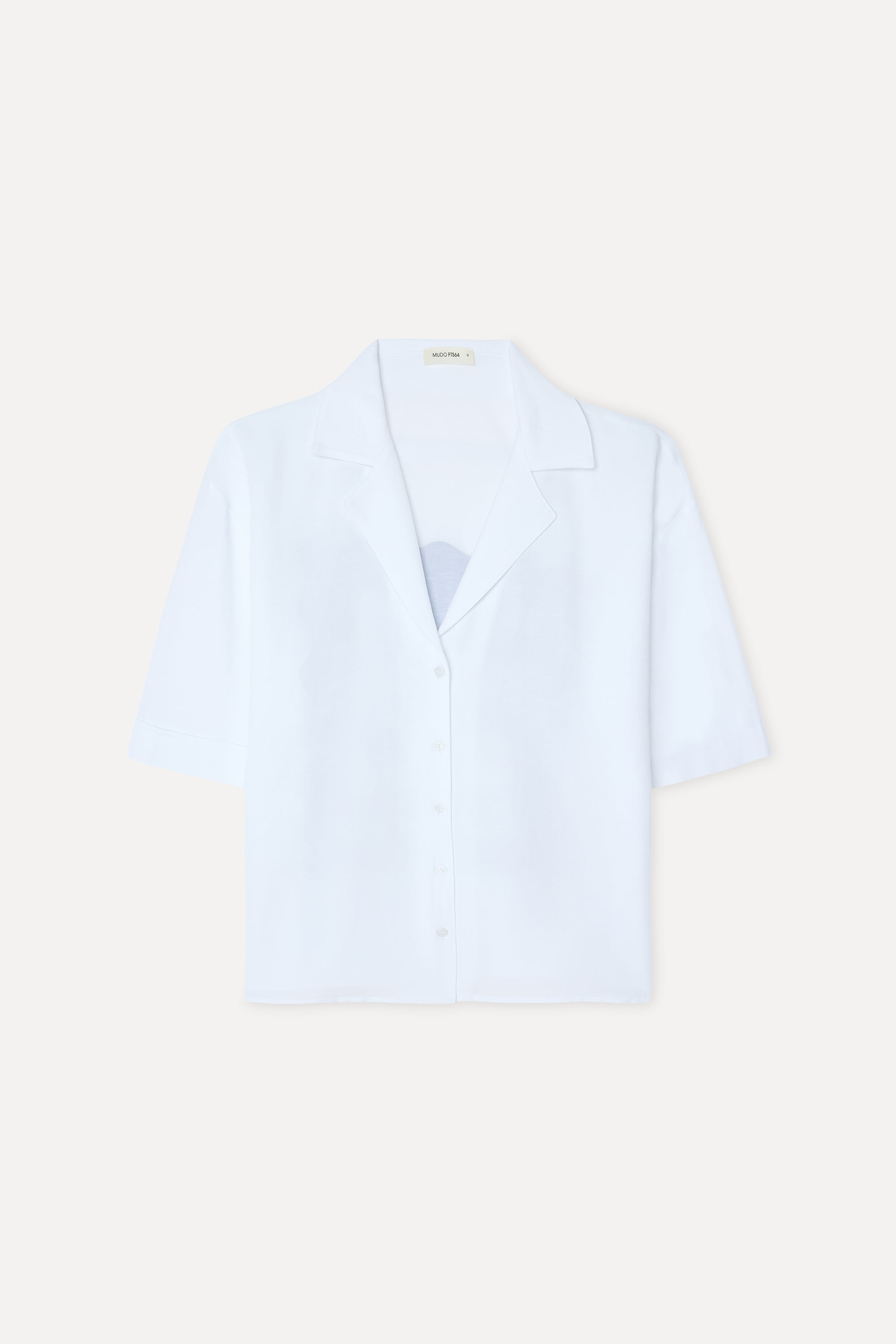 Kadın Beyaz Baskılı Oversize Kısa Kollu Gömlek