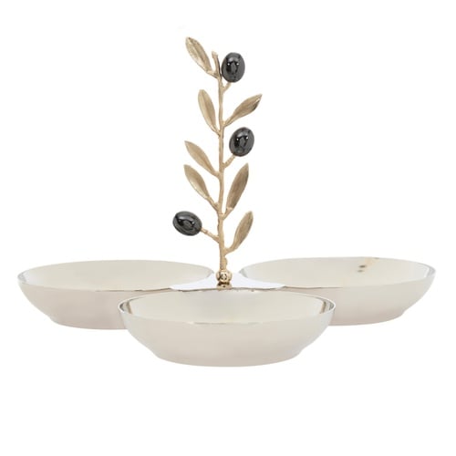 OLIVE ÜÇLÜ  DEKORATİF SUNUMLUK  25X18 CM
