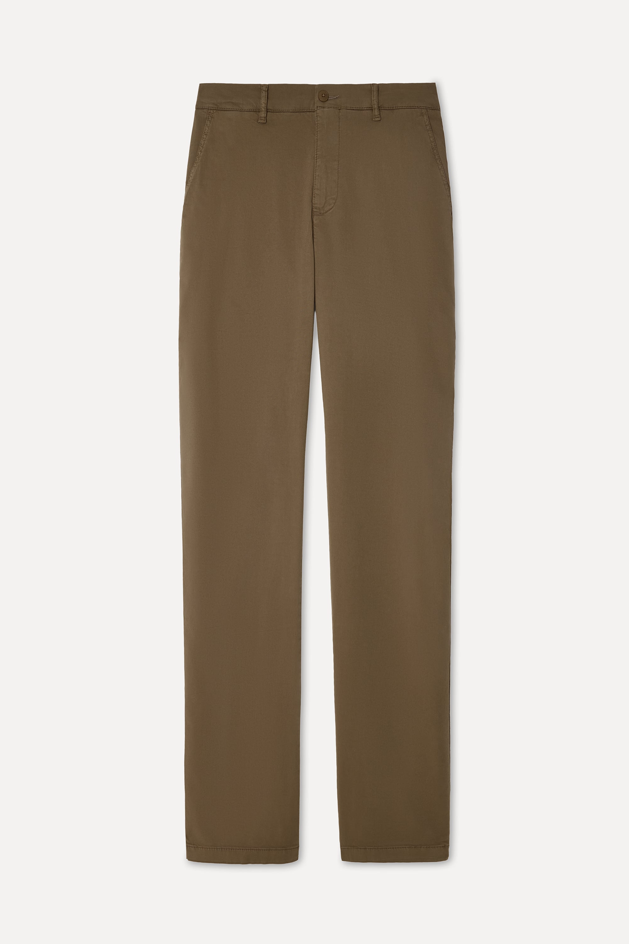 Erkek Kahverengi Straight Fit Chino Pantolon
