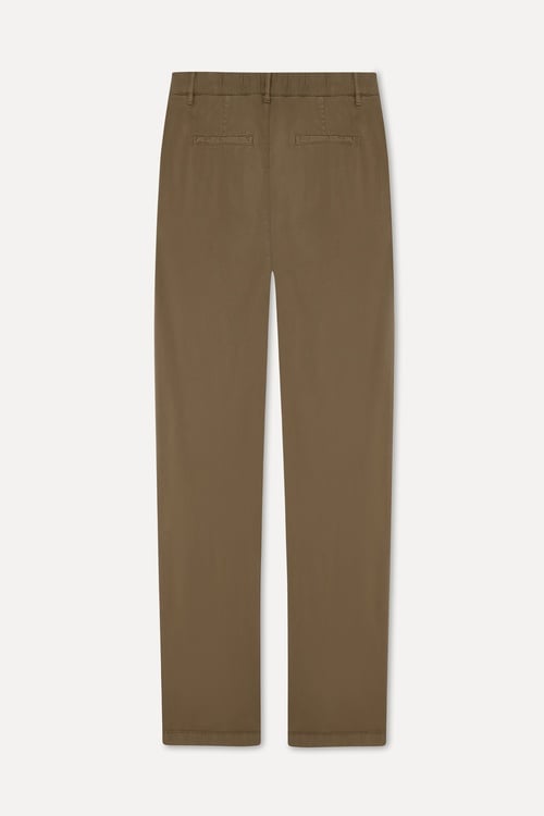 Erkek Kahverengi Straight Fit Chino Pantolon
