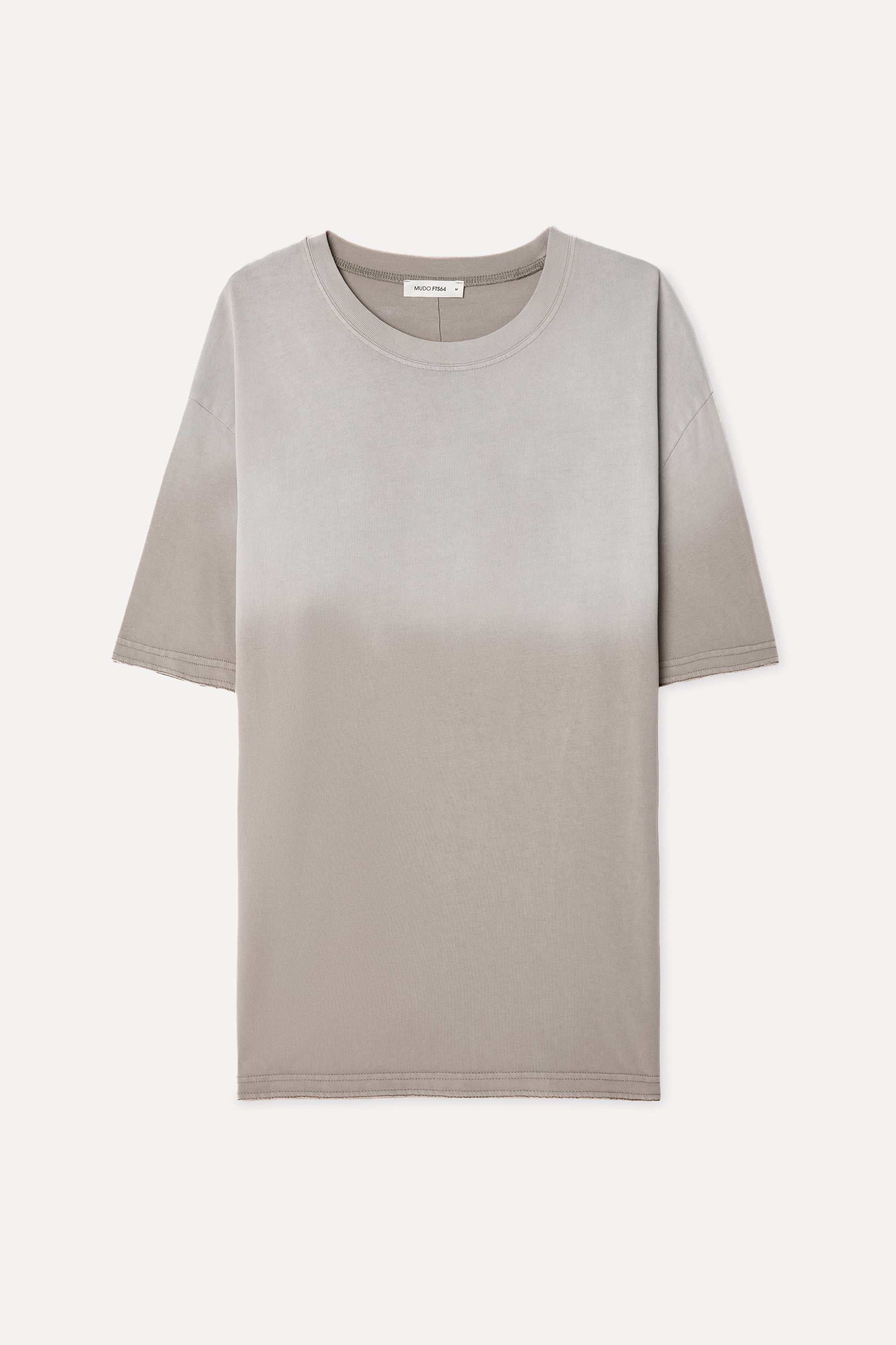Erkek Taş Rengi Batik Yıkama Oversize Bisiklet Yaka T-Shirt