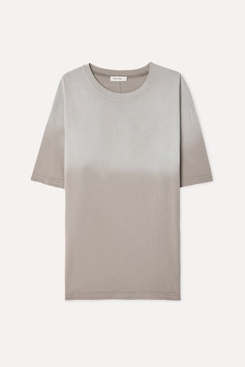  Erkek Taş Rengi Batik Yıkama Oversize Bisiklet Yaka T-Shirt
