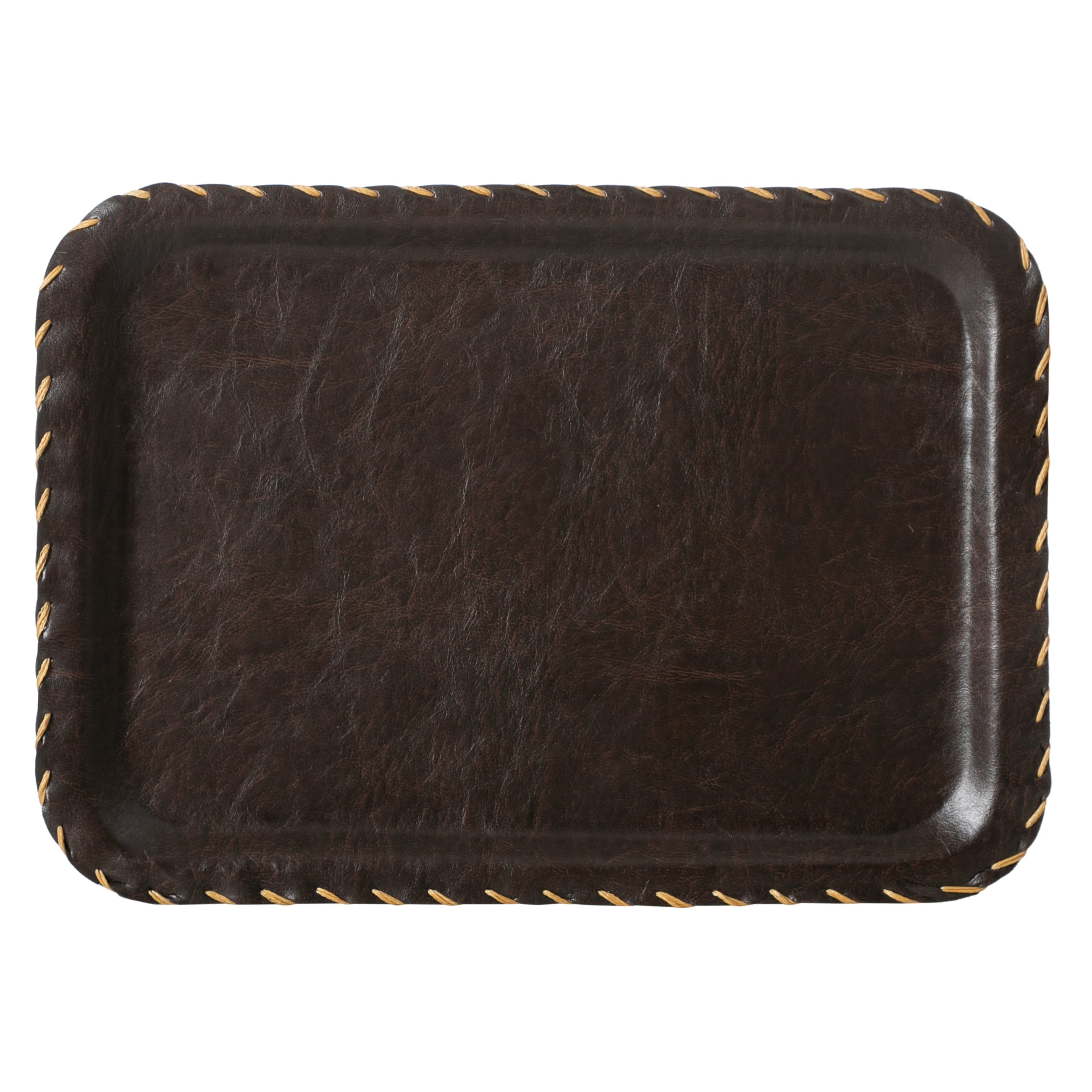 VINTAGE DİKDÖRTGEN TEPSİ 24X34 CM KOYU KAHVE