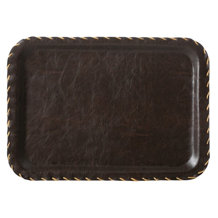 VINTAGE DİKDÖRTGEN TEPSİ 24X34 CM KOYU KAHVE