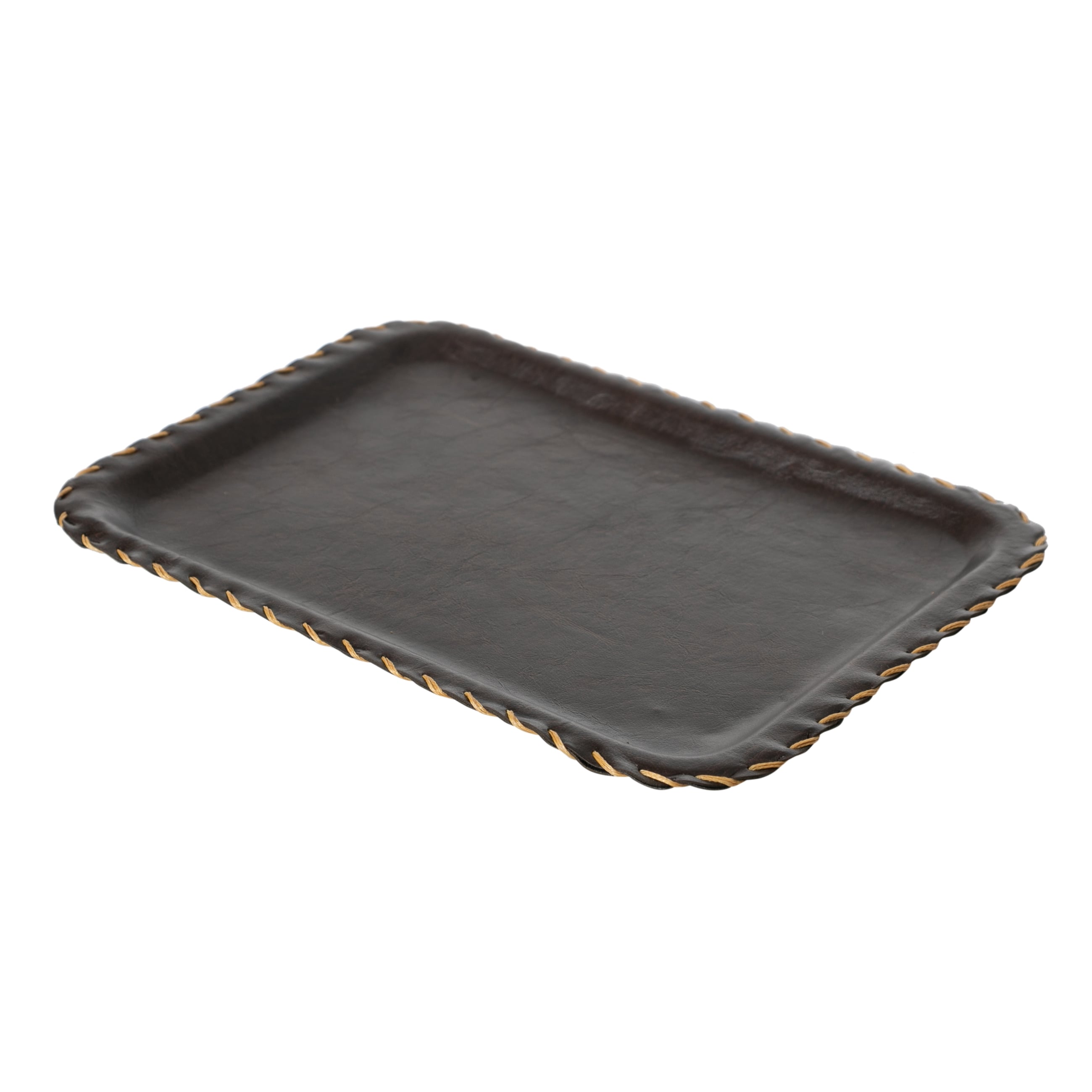 VINTAGE DİKDÖRTGEN TEPSİ 24X34 CM KOYU KAHVE