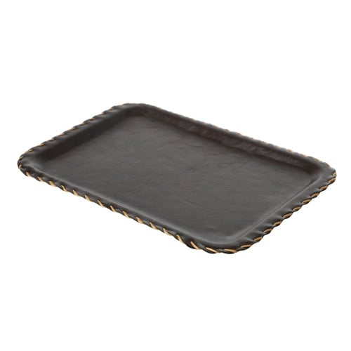 VINTAGE DİKDÖRTGEN TEPSİ 24X34 CM KOYU KAHVE