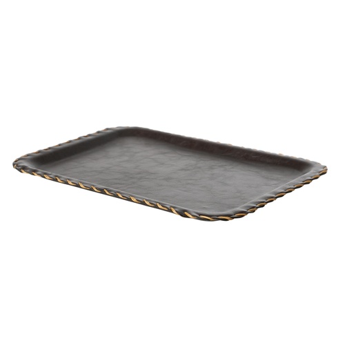 VINTAGE DİKDÖRTGEN TEPSİ 24X34 CM KOYU KAHVE