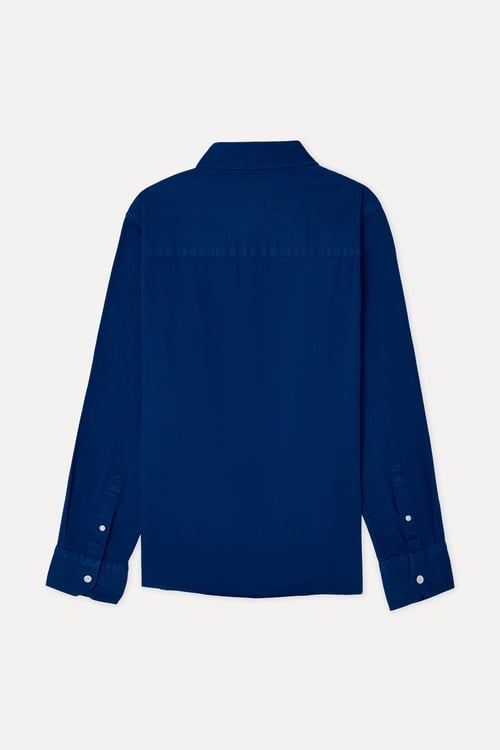Erkek Saks Mavi Comfort Fit Uzun Kollu Gömlek