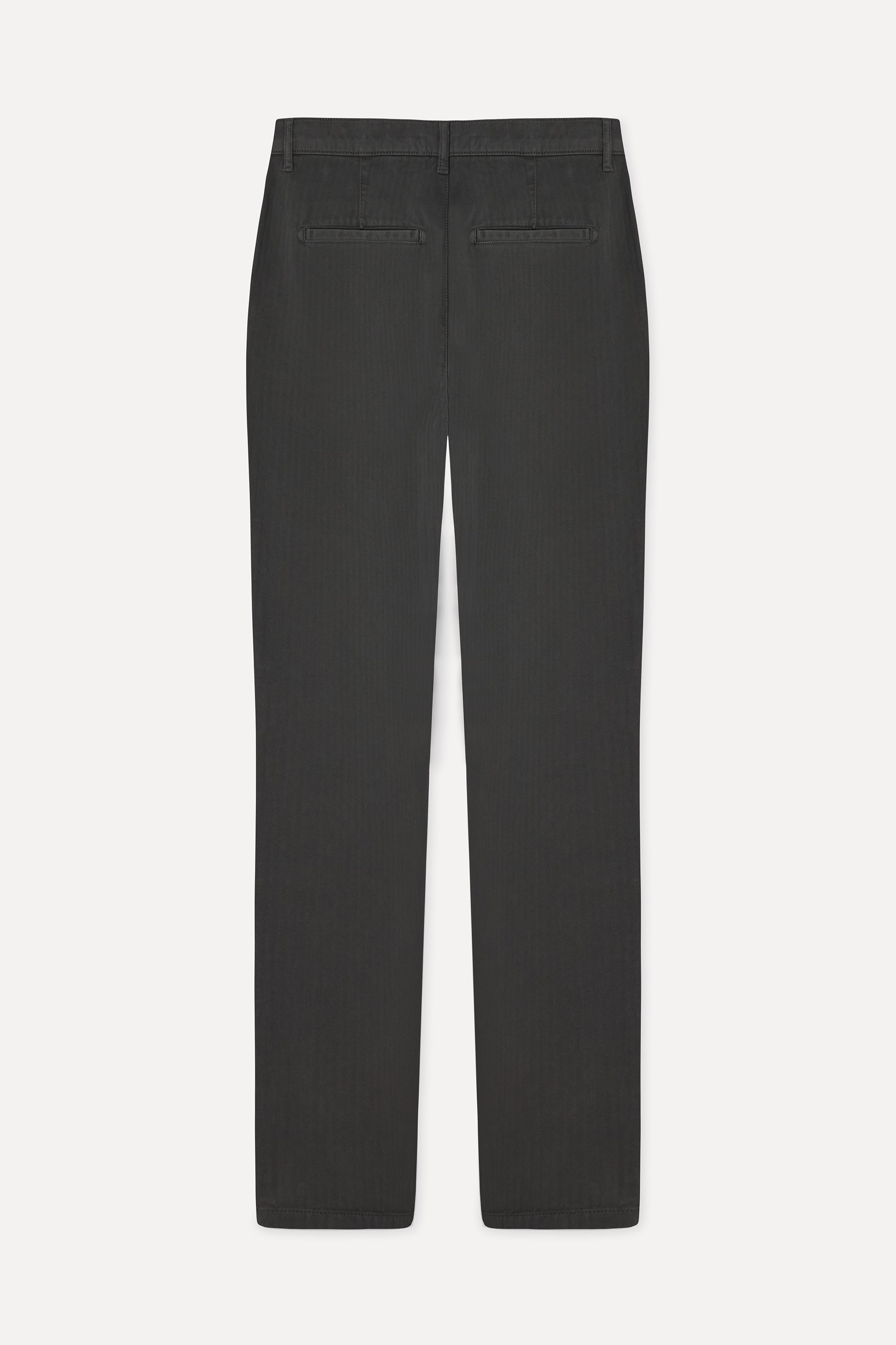 Erkek Haki Balıksırtı Desenli Straight Fit Pantolon