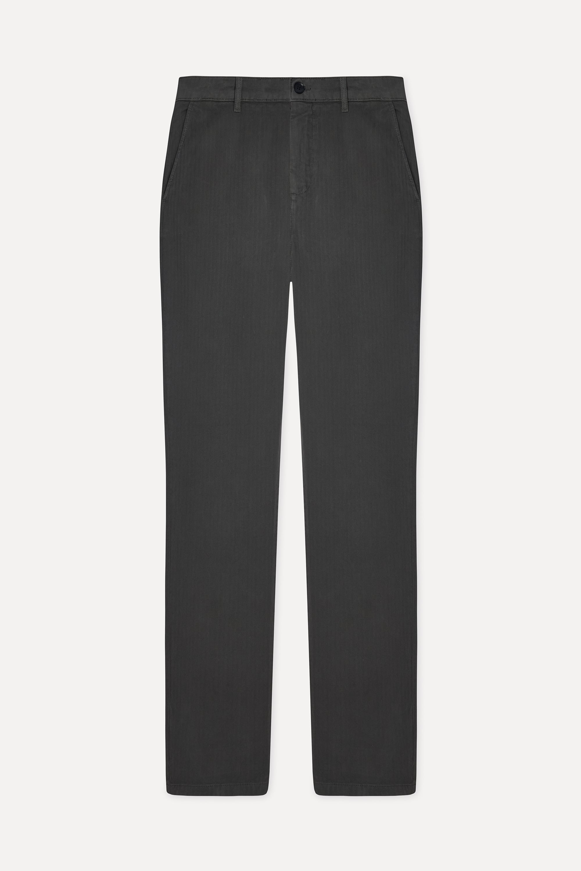 Erkek Haki Balıksırtı Desenli Straight Fit Pantolon