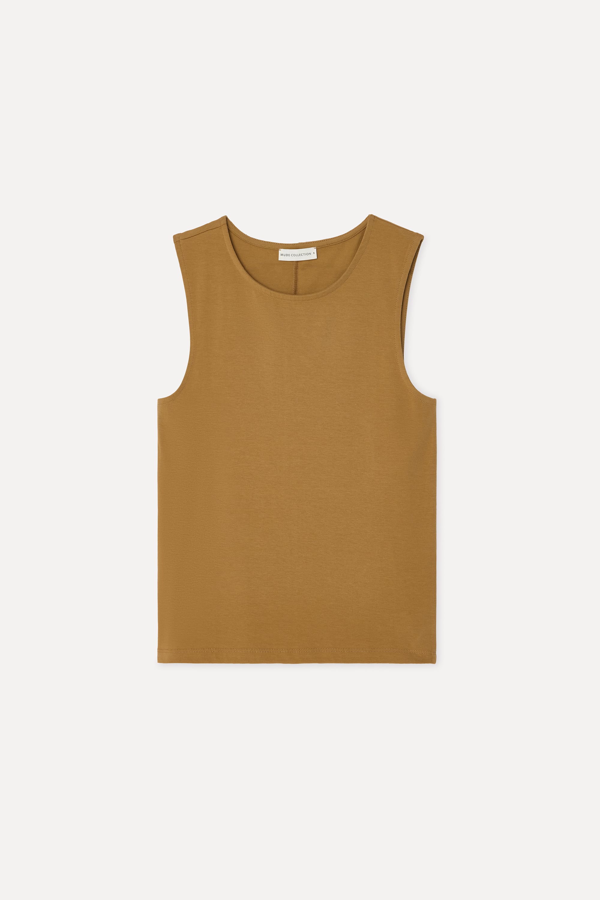 Kadın Bej Rengi Bisiklet Yaka Kolsuz T-Shirt