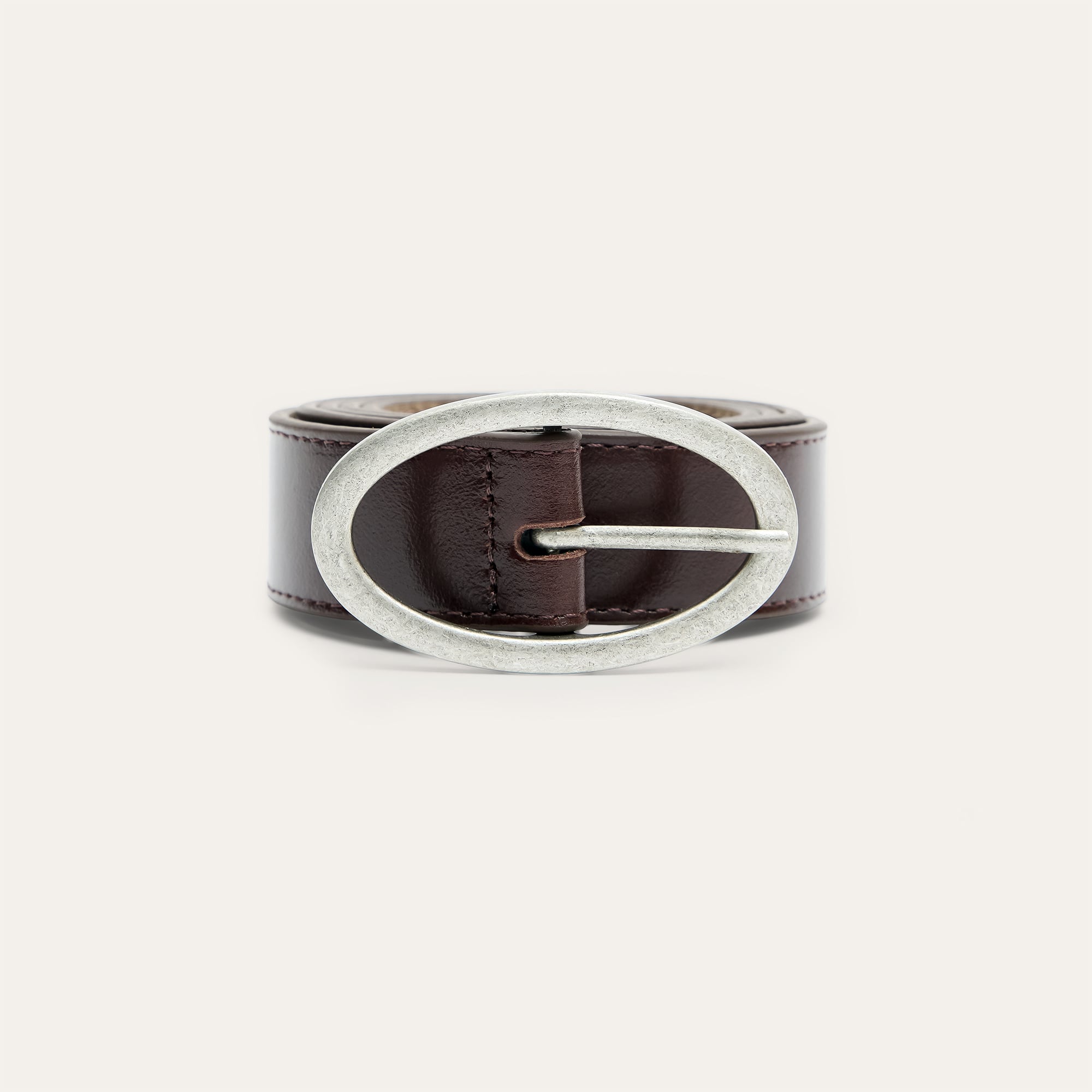 Kadın Bordo Oval Tokalı Kemer