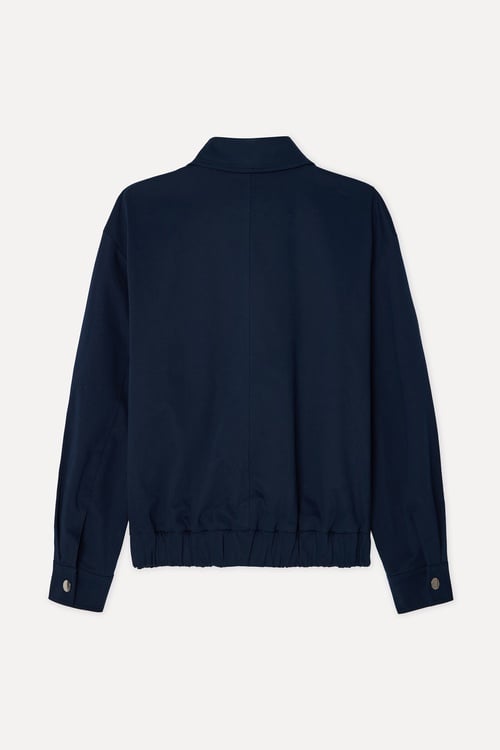Kadın Lacivert Loose Fit Kısa Bomber Ceket