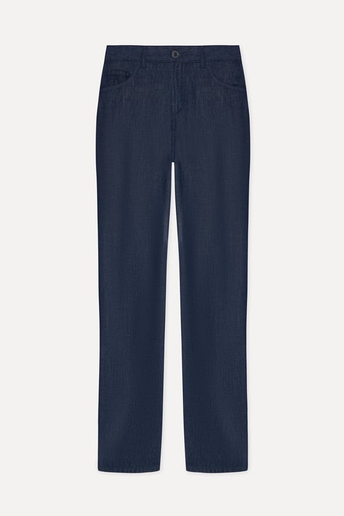 Erkek İndigo Tapered Fit Pantolon