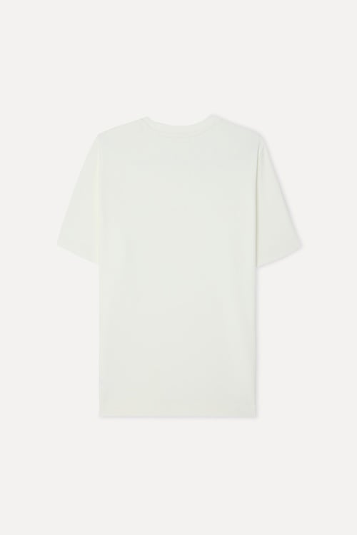 Kadın Kırık Beyaz Bisiklet Yaka T-Shirt